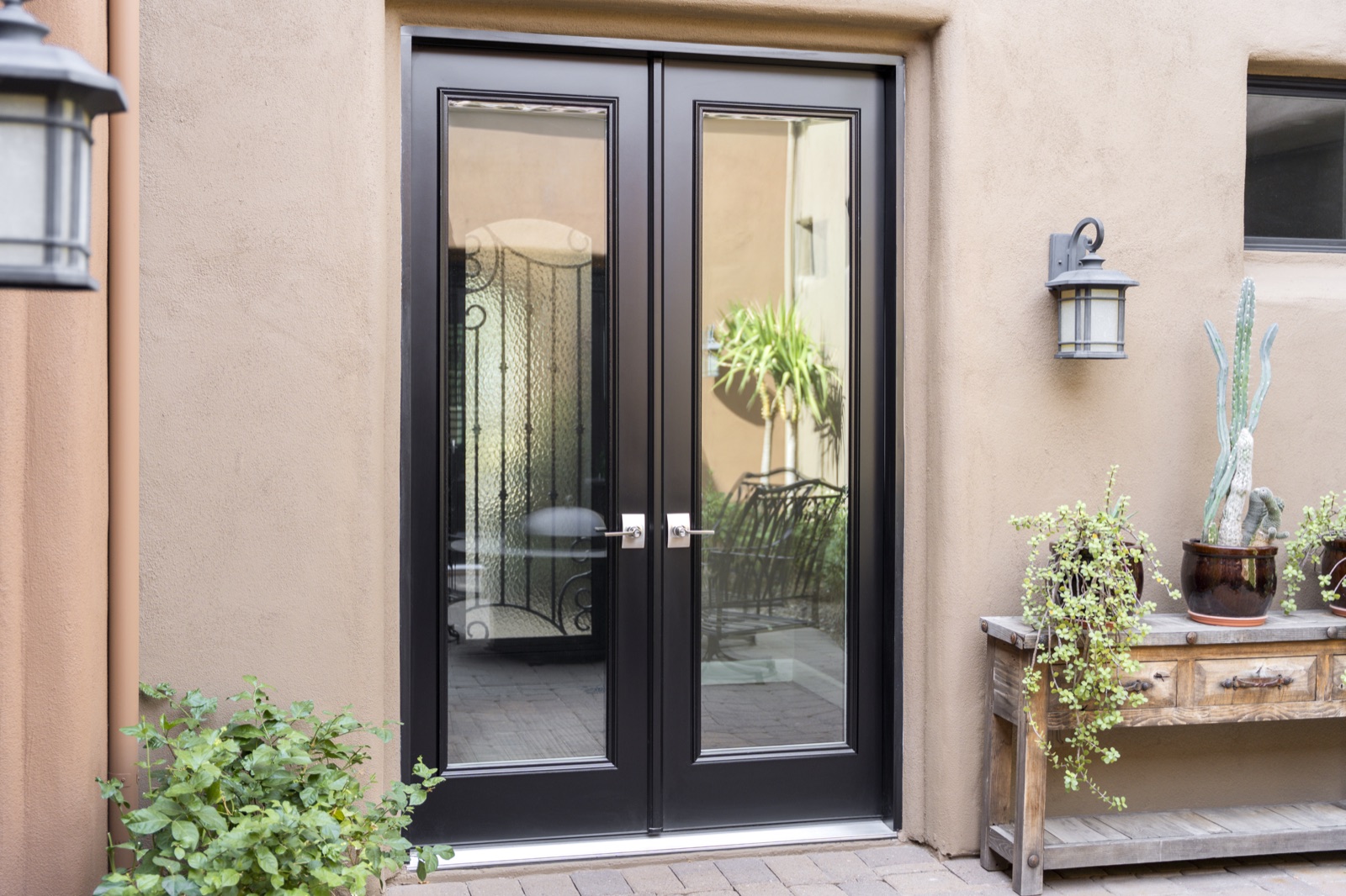8 Foot Legacy Smooth French Door Coal Black exterior entry door style option