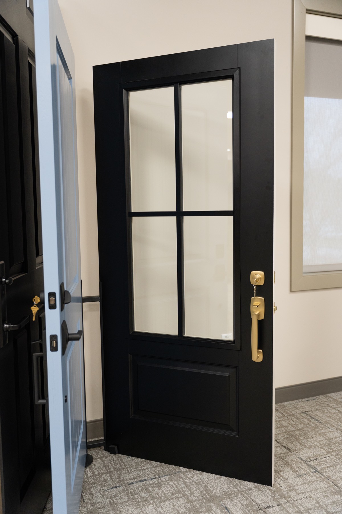 Ascent Smooth 430 1P Coal Black Sdls Stain Brass Emtek Urban Modern exterior entry door style option