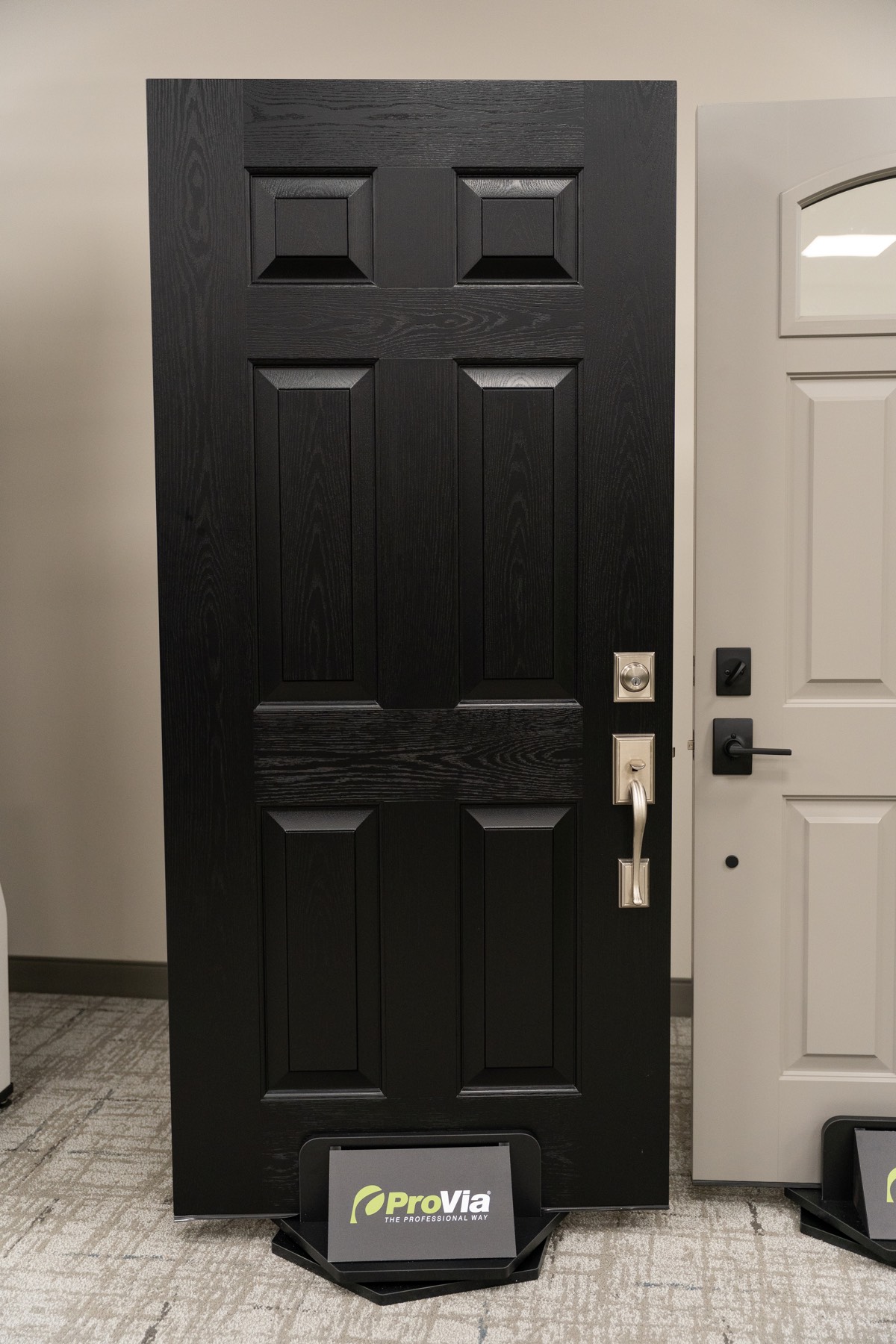 Ascent White Oak 006 Coal Black Satin Nickel Schlage Addison exterior entry door style option