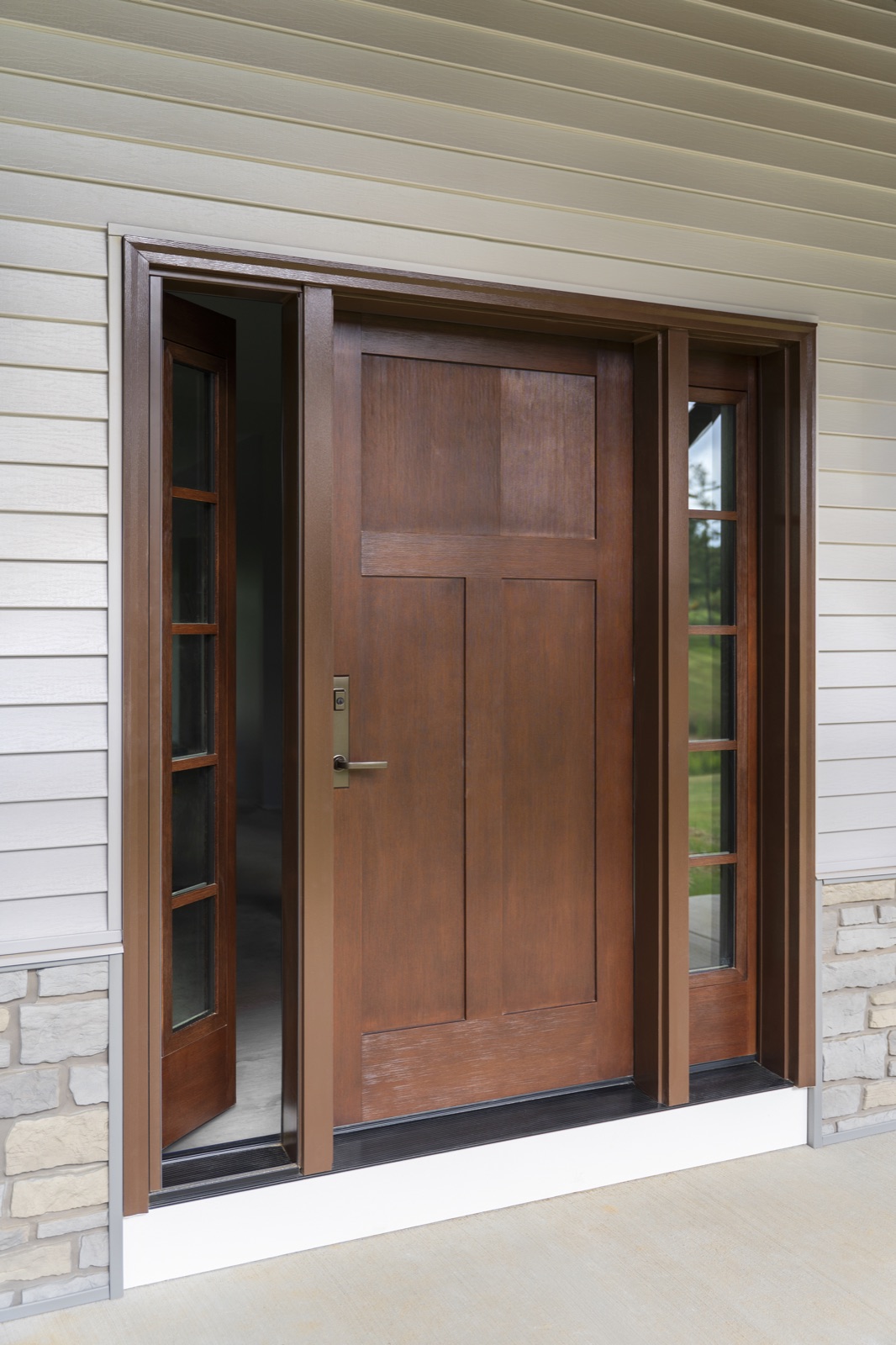 Flat Bronze Trilennium Westcott Lever Entry Door exterior entry door style option