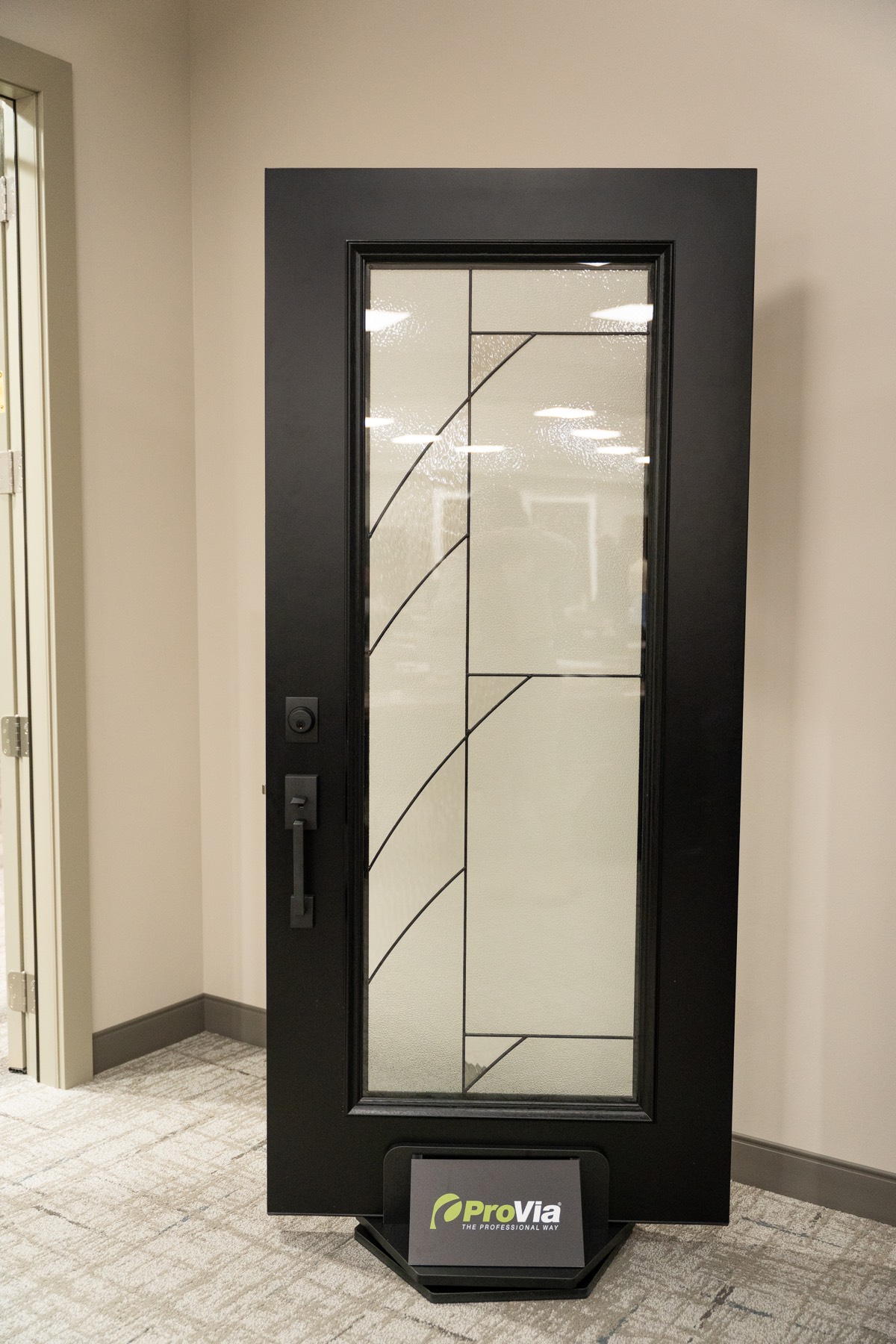 Signet Smooth 460 Coal Black Tidal Decorative Glass exterior entry door style option