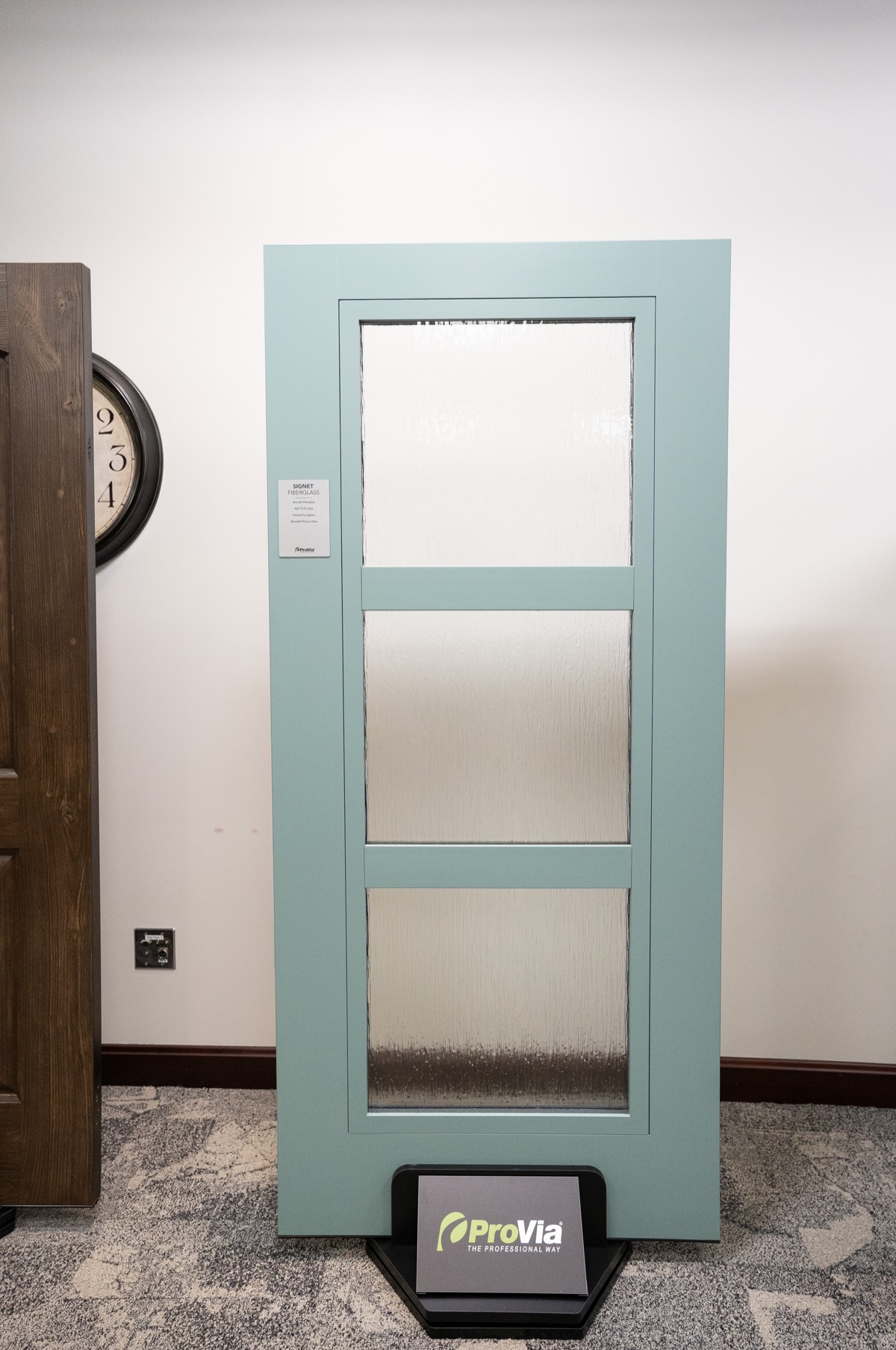 Signet Smooth 460 T3 3L Eucalyptus Waterfall Privacy Glass exterior entry door style option